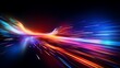 © S Creative - Colorful Light Trails Effect on Black, Futuristic Rays Background Art Design