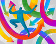 © Marusya Wrobel/Stocksy - Dynamic arrows with a figure representing growth and direction