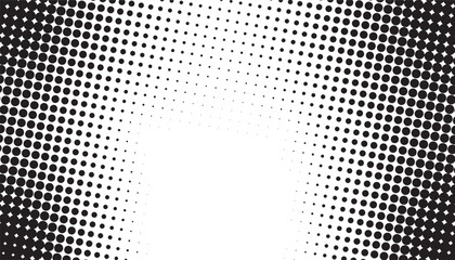 Poster - Halftone black and white dotted texture background. dotted gradient halftone background. retro dotted background. faded grit noise texture