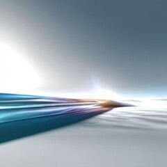 Aufkleber - Abstract Gradient Horizon: Blue and White Waves with a Distant Light Source Creates a Sense of Movement