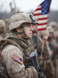 © Stamp - soldiers in uniform