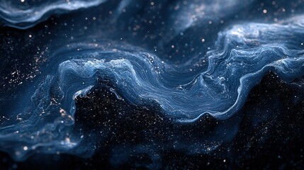 Wall Mural - abstract swirling deep blues and golds