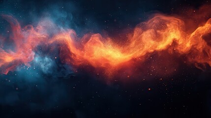 Wall Mural - abstract swirling fiery and smoky nebula