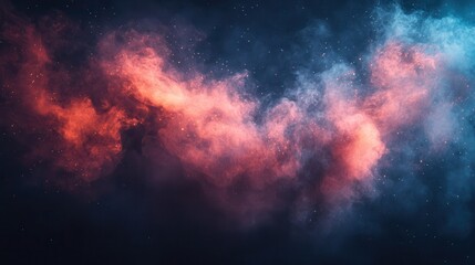 Wall Mural - abstract swirling nebula of fiery red and icy blue