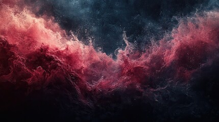 Wall Mural - abstract swirling nebulae of vibrant crimson and deep blues