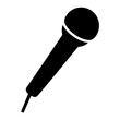 © PixelArtBox - Single Black Microphone on White Background for Audio Recording and Public Address