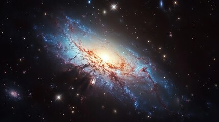 stunning spiral galaxy image with vibrant colors and bright stars in deep space astrophotography cos