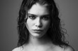 © Roman Shalenkin/Stocksy - Expressive bw portrait of a model posing in studio