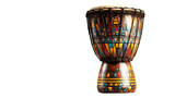 Colorful african drum with geometrical shapes, cut out transparent