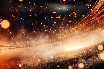 Wall Mural - Abstract golden cosmic landscape