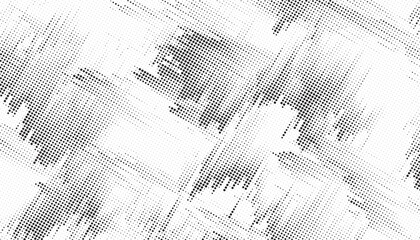 Poster - Black and White Dots, Halftone effect. Gradient. Vector illustration.