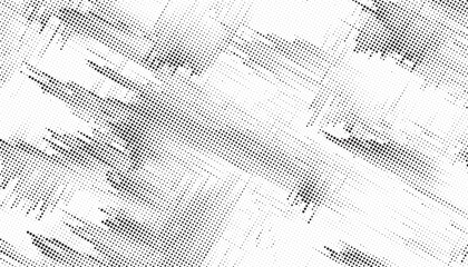 Fototapete - Black and White Dots, Halftone effect. Gradient. Vector illustration.