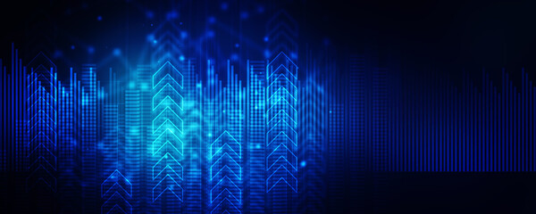 Fototapete - 2d illustration Abstract futuristic electronic circuit technology background