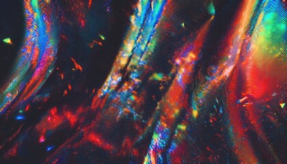 Aufkleber - vibrant holographic texture with rainbow light refractions and iridescent shimmer for digital backgrounds, web design, and abstract print media

