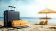 © Anatthaphon - Luggage suitcase briefcase sand beach sunny vacation travel summer relaxation outdoor holiday leisure tourism tropical coastline resort baggage