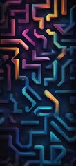 Wall Mural - Abstract glowing circuits on a dark background for digital, tech, or data science concept, futuristic design