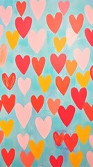 Wall Mural - jumbo hearts backgrounds painting pattern.
