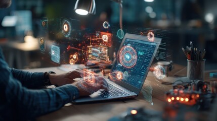 Engineer coding, holographic interface