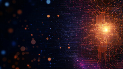Wall Mural - digital circuitry: a captivating depiction of complex digital circuitry, showcasing interconnected p