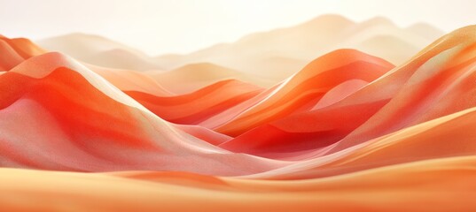 Wall Mural - fluid 3d design with layered orange waves and earthy tones creates abstract design landscape