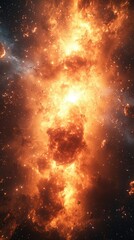 Wall Mural - cosmic explosion illuminates the vastness of space with vibrant colors and swirling gases