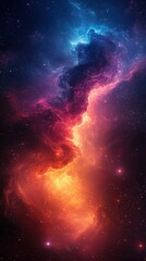 Wall Mural - vibrant cosmic swirl illuminated by colors of blue, purple, and orange in deep space