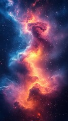 Wall Mural - vibrant cosmic nebula with swirling colors in deep space showcasing stellar activity and interstella