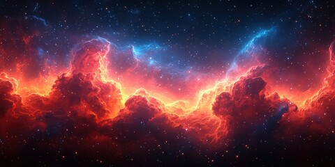Wall Mural - vivid cosmic clouds illuminated by stars in a deep galaxy during the night sky
