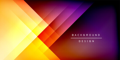 Leinwandbilder - Abstract geometric design. Vibrant colors blend, creating dynamic visual effect. Dark background emphasizes bright shapes, modern aesthetic.