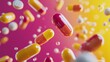 © Juan - Floating capsules and pills on vibrant background