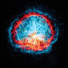 stunning cosmic nebula image vibrant red and blue colors in deep space a breathtaking view of celest
