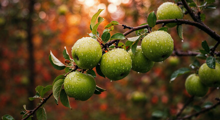 green apple tree in spring
