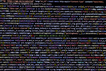 Software source code. Programming code. Programming code on computer screen. Developer working on program codes in office. Source code photo. Technology background