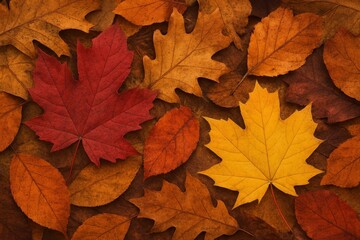 Wall Mural - colorful autumn leaves background