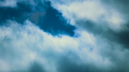 Wall Mural - Slow Moving Timelapse of Light and Dark Clouds Moving Across the Sky. Natural Background Wallpaper Copy Space.