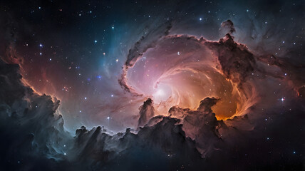 Wall Mural - A vast expanse of deep space. the stunning beauty of a starry nebula The beauty of the cosmos.