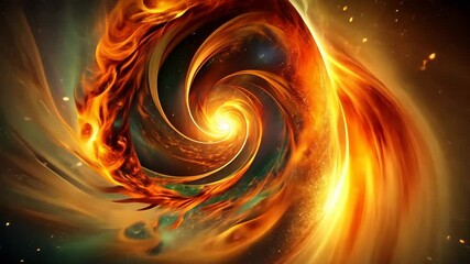 Wall Mural - Fiery Cosmic Swirl A Journey Through a Blazing Vortex of Energy and Light