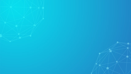 Leinwandbilder - Technology blue background. Dots connected by lines. Abstract wave. Minimalist mesh. Abstract polygonal shape.
