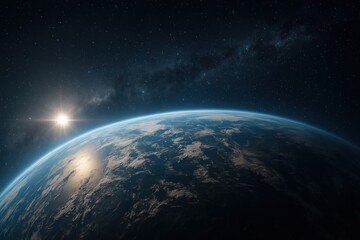 Wall Mural - earth sunrise universe galaxy stars