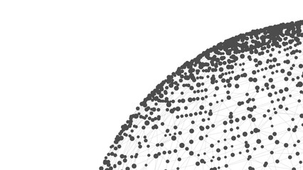 Leinwandbilder - Technology background with copy space. Abstract sphere. Dots connected by lines. Minimalist mesh. Abstract polygonal shape.