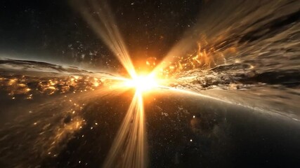 cosmic sunrise over a planet