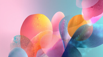 Wall Mural - soft colorful bokeh blobs on gradient background