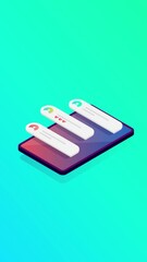 Wall Mural - mobile chat messenger service, mobile chat message application, conversion on mobile chat app, deliv