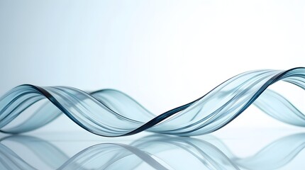 Wall Mural - delicate blue transparent waves create a serene and flowing effect against a light background, evoki