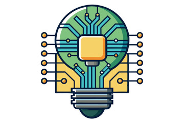 Wall Mural - a lightbulb with a circuit board inside, illustrating technology, innovation, and the intersection o