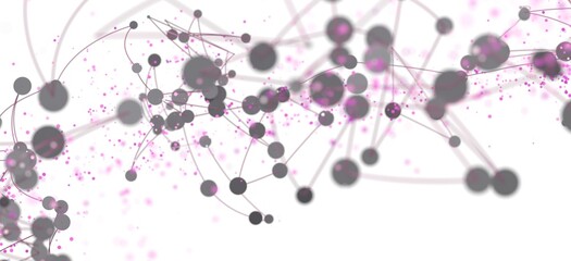 Poster - Abstract background with connected dots and lines. Network, technology, science concept.