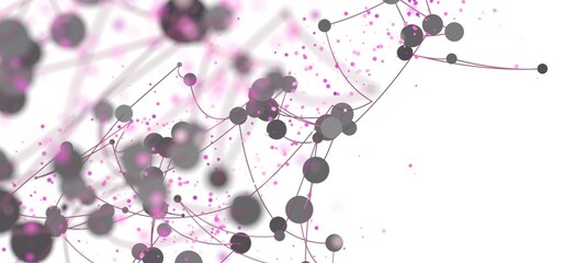 Fototapete - Modern abstract background with connected dots and lines. Ideal for technology, science, and network concepts.