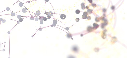 Fototapete - Stock photo of abstract network connection with dots and lines. Ideal for technology, communication, and connection concepts.