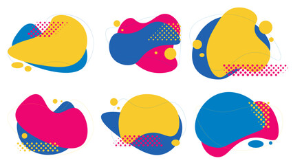 set of abstract modern shapes in bright colors. dynamic contemporary background. design elements for