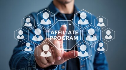 A person interacts with an affiliate program interface.